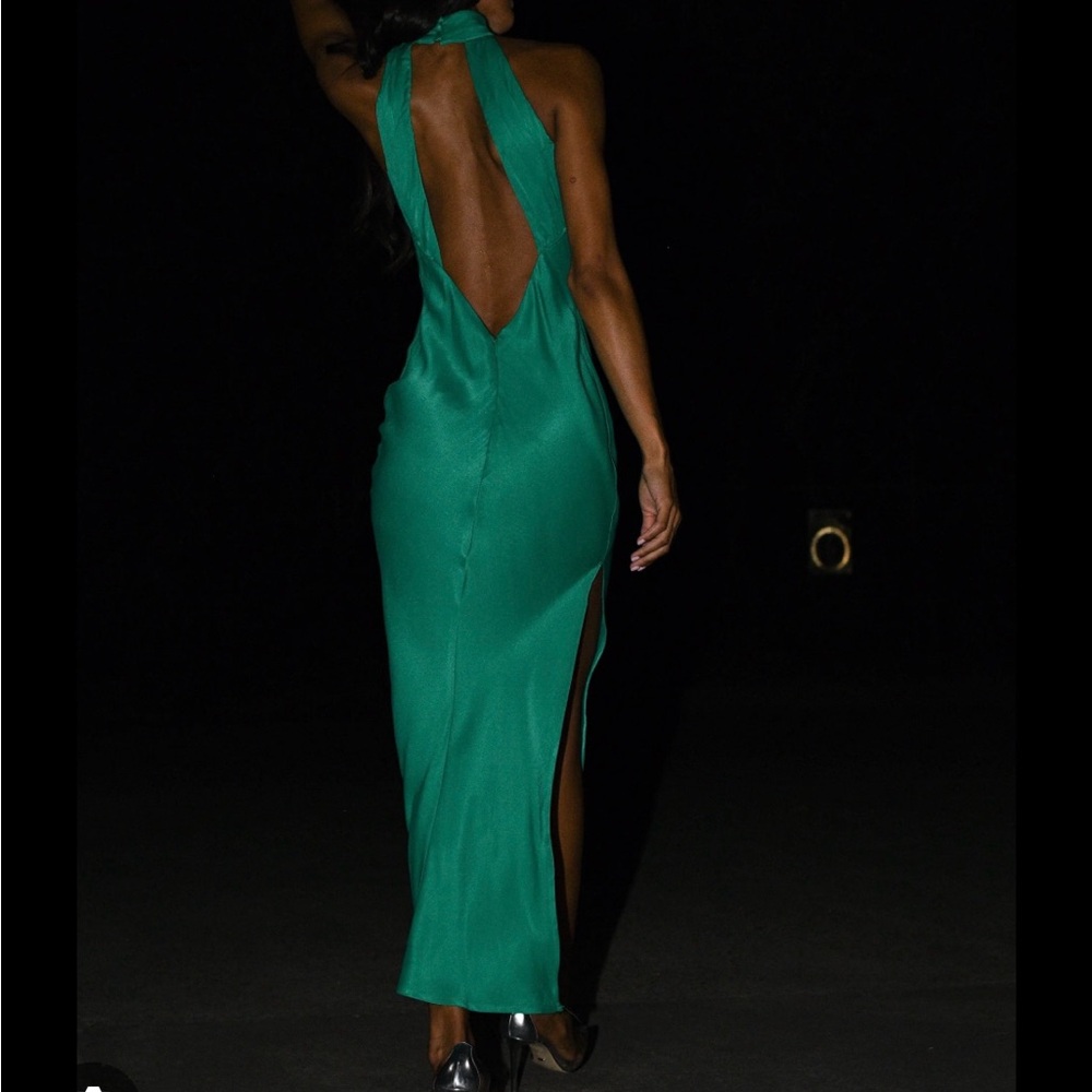 Meshki Vibrant Green Backless Dress